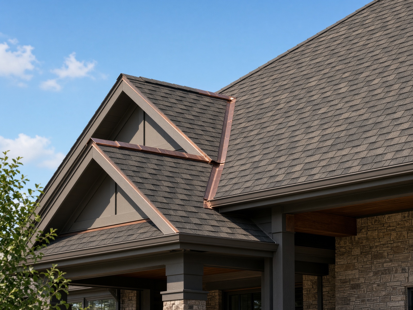 Architectural shingle roof replacement on a Texas craftsman house